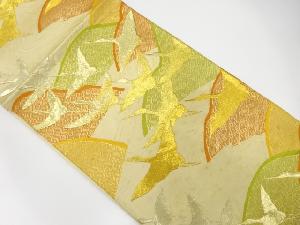 アンティーク　波に群鶴模様織出し袋帯（材料）